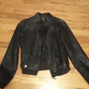 Black fake leather jacket